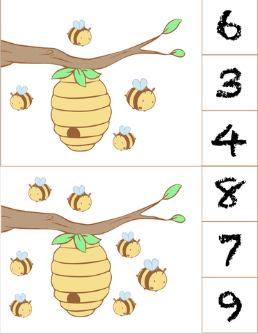 Bee Number Sheets