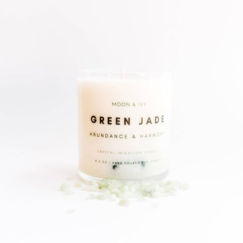 Green Jade Crystal Candle